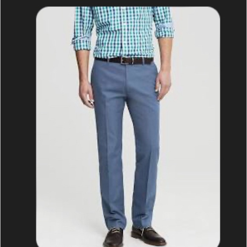 NWOT Banana Republic 36x34 Vintage Blue Cotton Non-Iron Tailored Slim Fit Pant